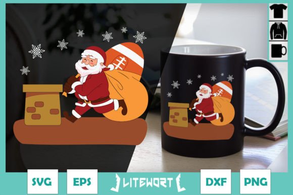 Christmas Santa’s Gift American Football Graphics