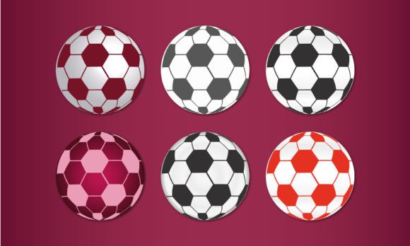 Different Color Football Set: Graphics for Crafts Brands