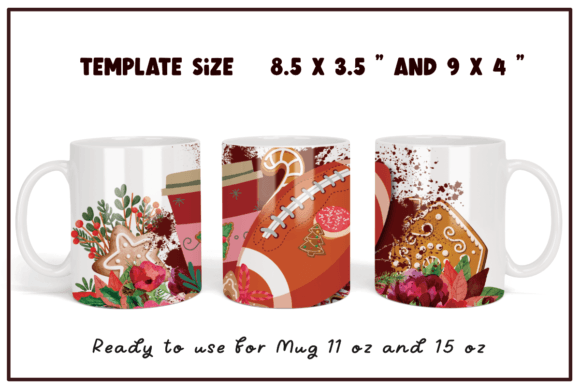 Football Christmas Coffee Mug Wrap: Graphics & Crafts Asset Review