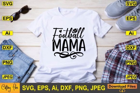 Football Mama SVG Design Cute File: Graphics for Crafts